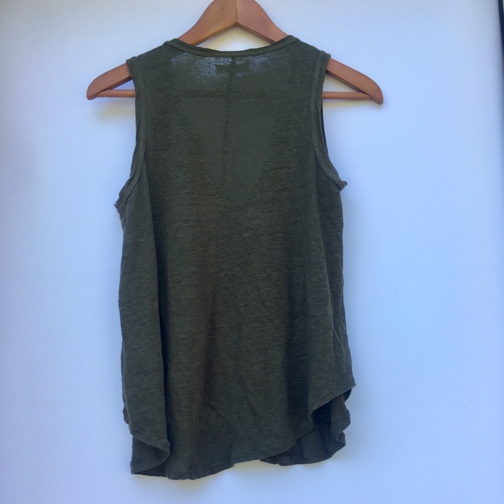 Madewell Olive Notch-Neck Linen Tank - Picture 5 of 5